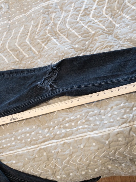 Zara Washed Black Gray High Rise Distressed Denim Stretch Jeans 4 - Picture 8 of 8